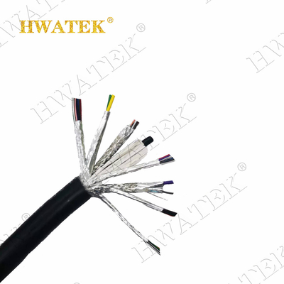 1P × 28AWG + 2C × 26AWG PVC Jacket Shield كابل متعدد النواة UL 20276 علب النحاس المتعرجة